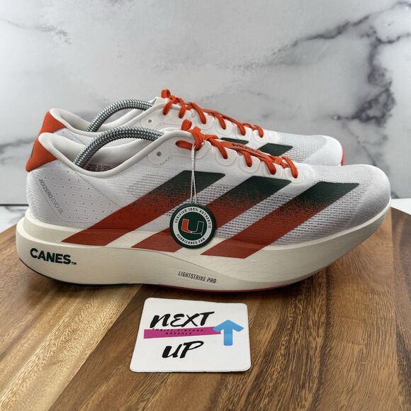 Men\'s 10.5-adidas Adizero EVO SL Miami Hurricanes Running Shoes JQ2148 nby main image 7